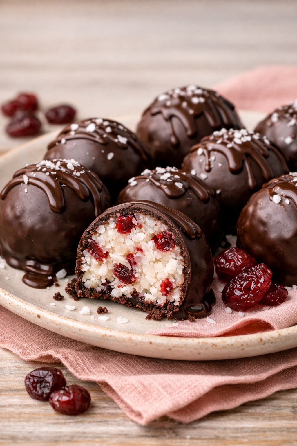 Cranberry coconut ladoos
